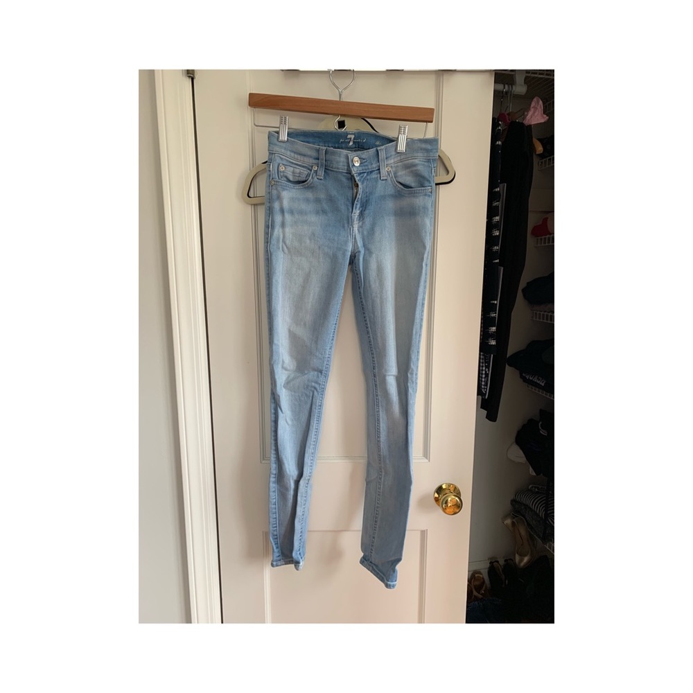 7 for all mankind jeans skinny jeans light wash